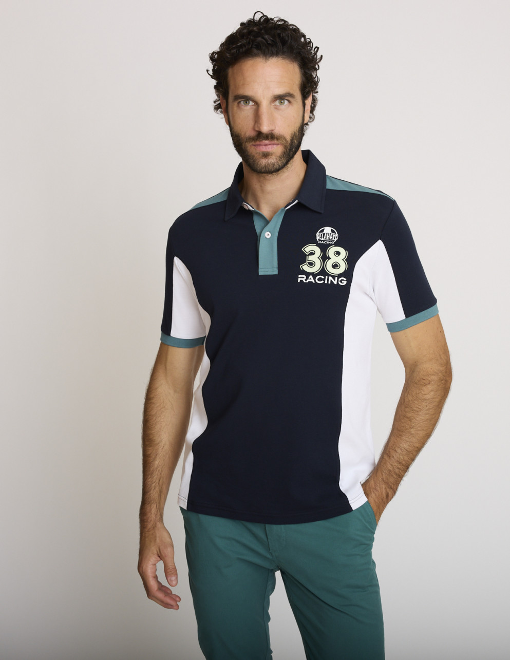 Polo stretch bleu marine...