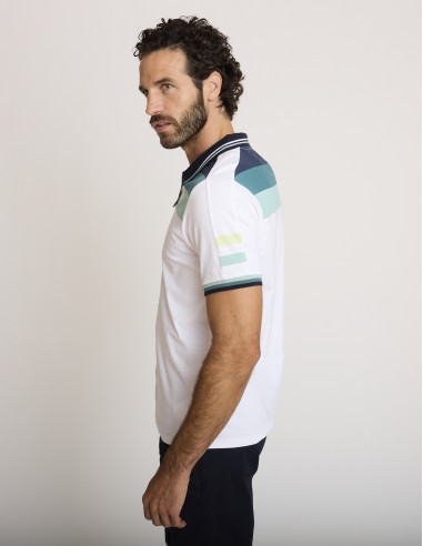 Polo ajustado de algodón blanco LEMARFIC