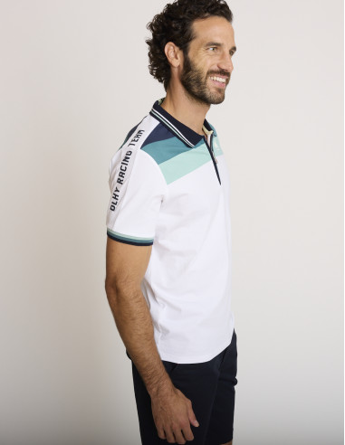 Polo coton ajusté blanc LEMARFIC