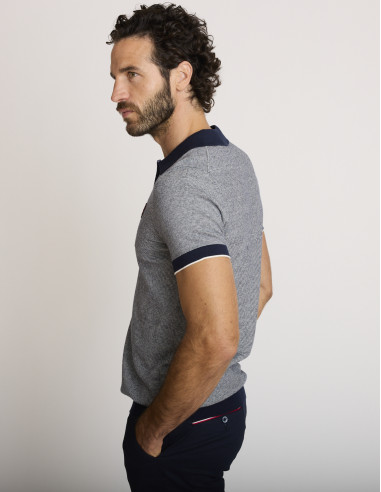 Polo con cremallera azul marino LEMATAR