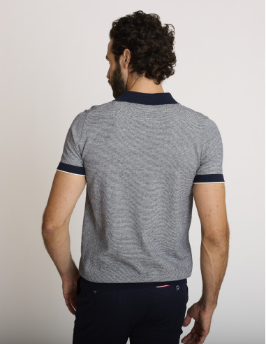 Polo con cremallera azul marino LEMATAR