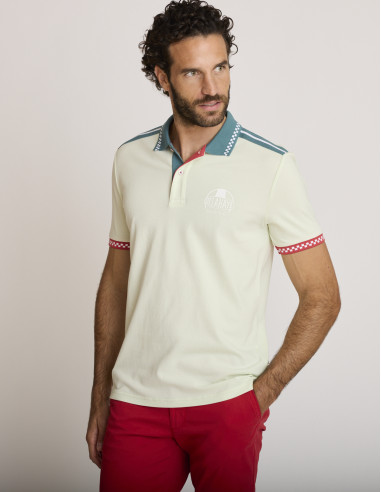 Polo bordado deportivo verde absenta...