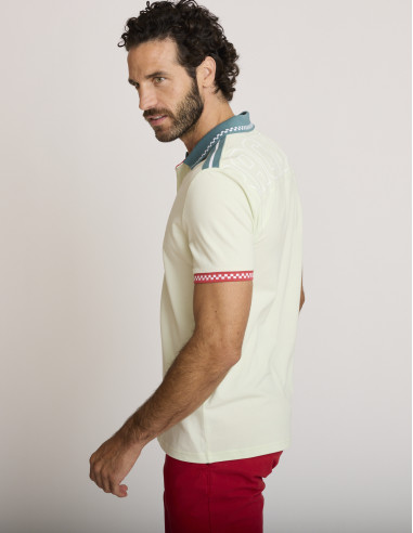 Polo brodé sport vert absinthe LEMEDIA