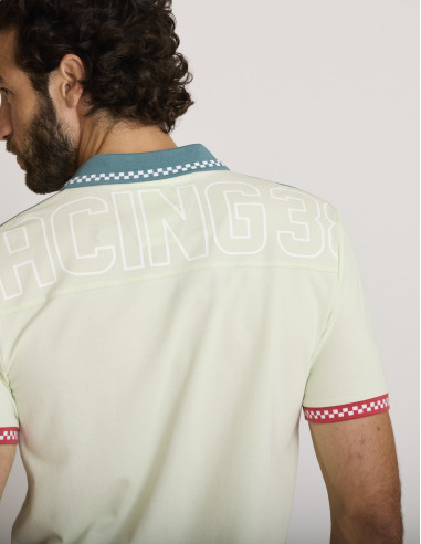 Polo sportiva ricamata verde assenzio...