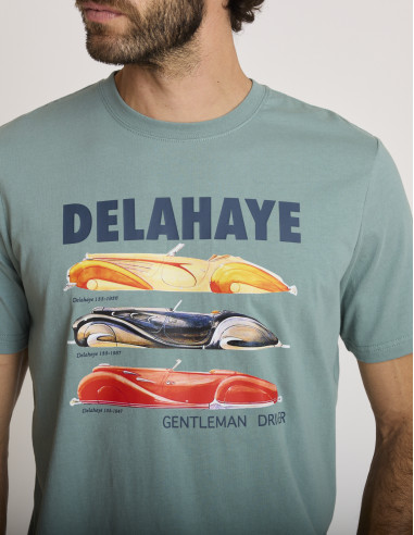 Camiseta estampada de algodón verde...