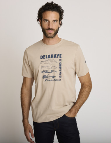 T-shirt imprimé en coton beige LEMENKA