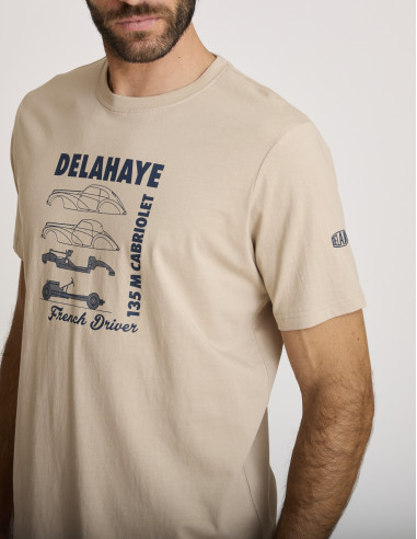 Camiseta estampada de algodón beige...