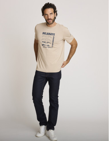 T-shirt imprimé en coton beige LEMENKA
