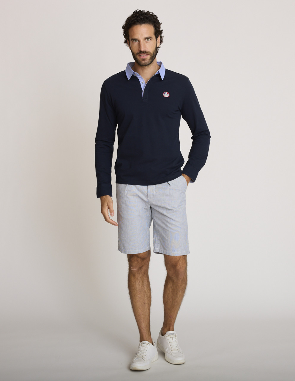 Polo coton manches longues...