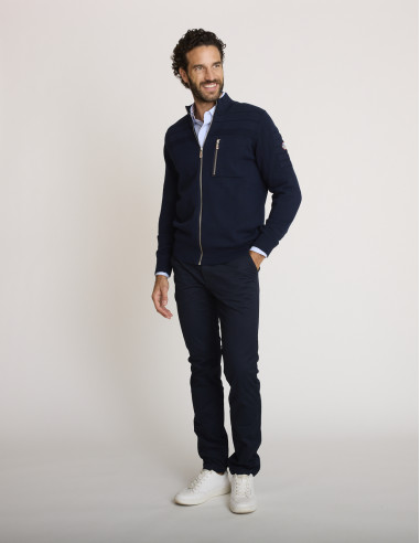 Gilet con zip blu navy GHIATONE