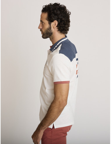 Polo racing écru LEMIFRID