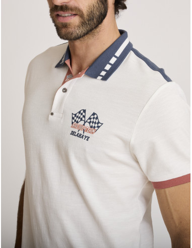 Polo racing écru LEMIFRID