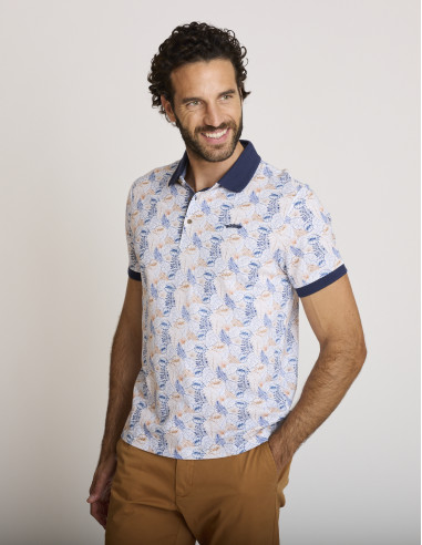 Polo estampado blanco LEMIRTSAM