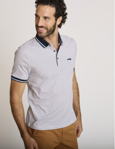 Polo coton à motifs marron LEMIRZA
