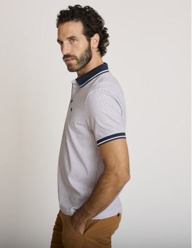 Polo coton à motifs marron LEMIRZA