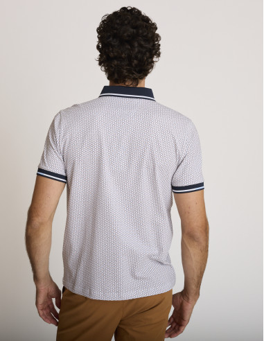 Polo coton à motifs marron LEMIRZA