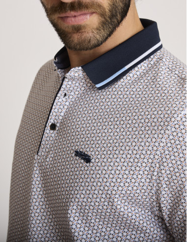 Polo coton à motifs marron LEMIRZA