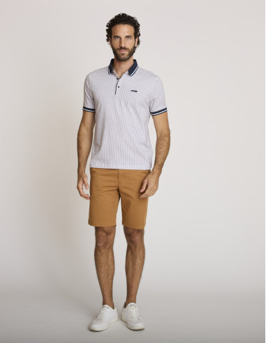 Polo coton à motifs marron LEMIRZA