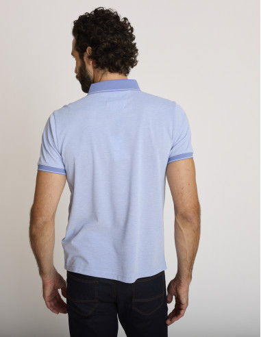 Polo de algodón texturizado azul...