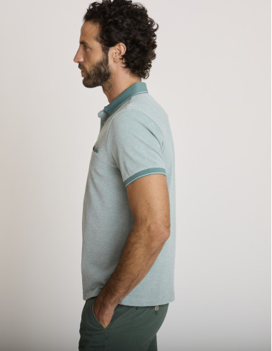 Polo coton texturé vert sauge LEMUFRID