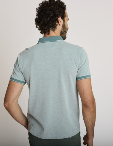 Polo coton texturé vert sauge LEMUFRID