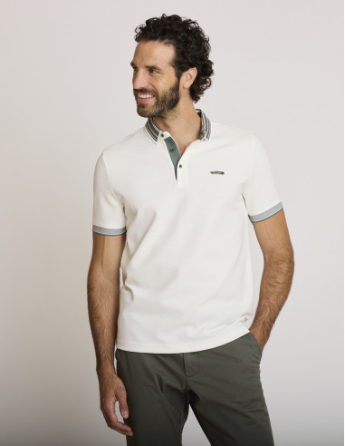 Polo coton maille écru LEMURZIM