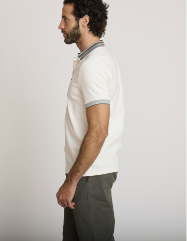 Polo coton maille écru LEMURZIM