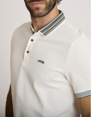 Polo coton maille écru LEMURZIM