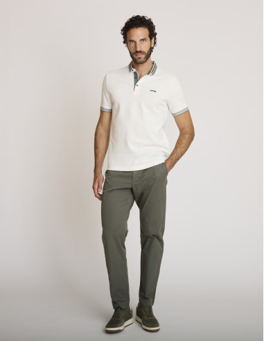 Polo coton maille écru LEMURZIM