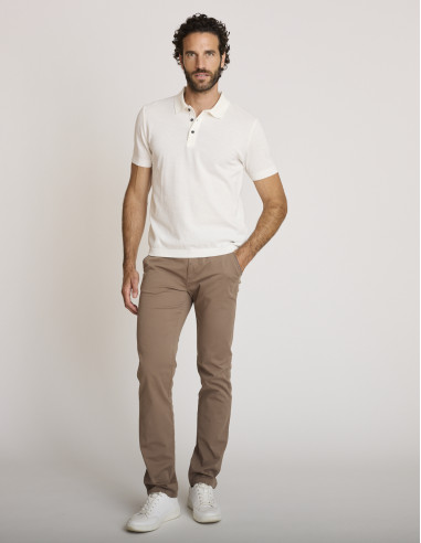 Polo de algodón texturizado blanco...