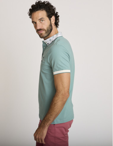 Polo de algodón bordado con cuello...