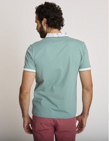 Polo de algodón bordado con cuello...