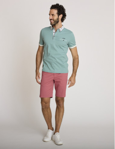 Polo de algodón bordado con cuello...