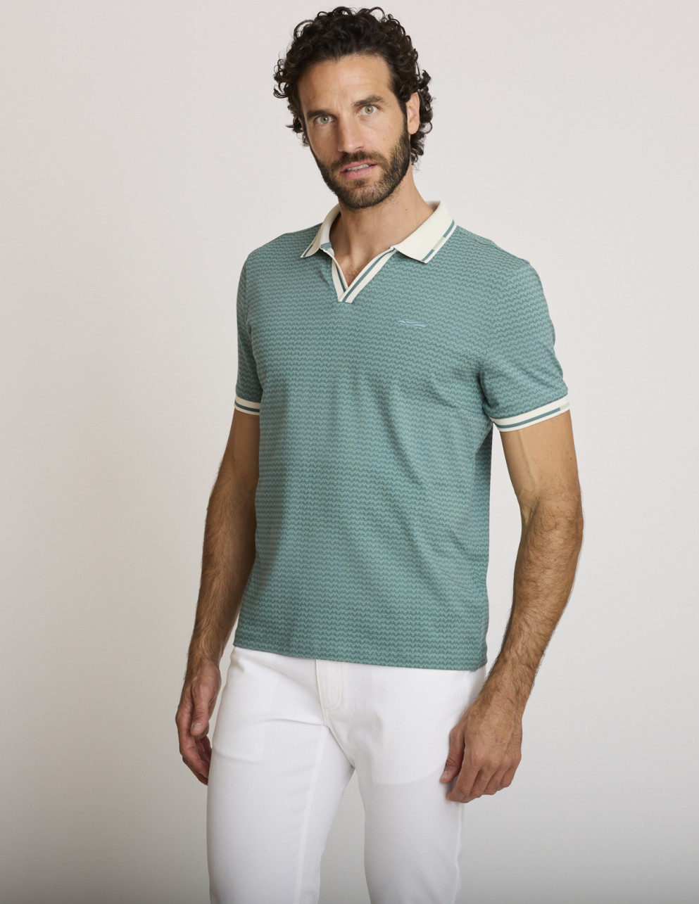 Polo estampado de algodón...