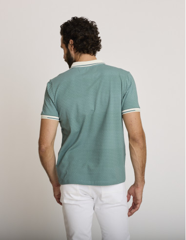 Polo stampata in cotone verde LENUNKI