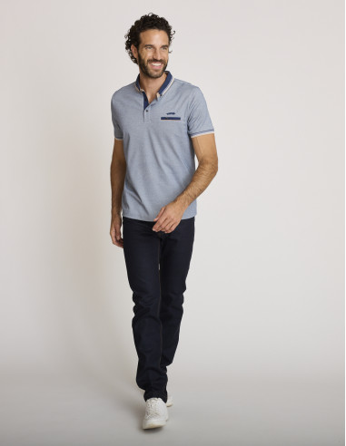 Polo bordado de algodón azul LOKUL