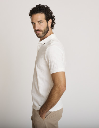 Polo efecto jacquard azul marino LOCULUS