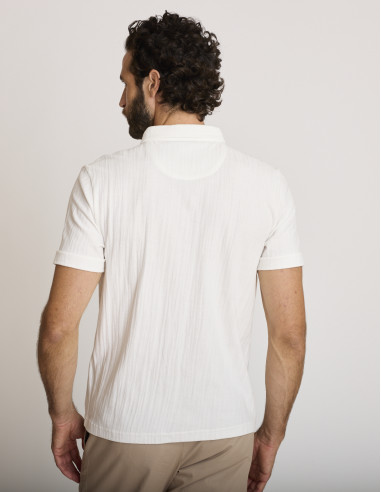 Polo effet jacquard écru LOCULUS