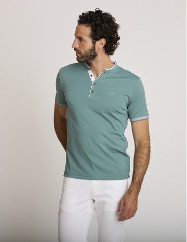 Polo de algodón verde eucalipto...