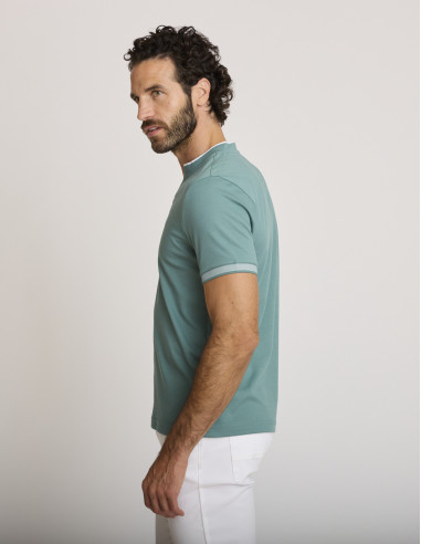 Polo de algodón verde eucalipto...