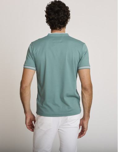 Polo en coton vert eucalyptus LOSPEGASI