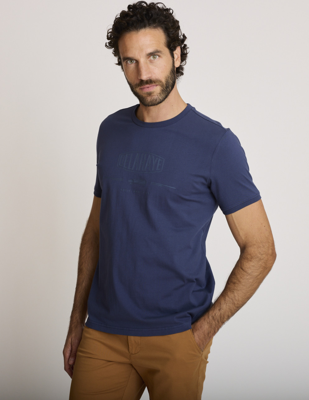 Maglietta in cotone blu...