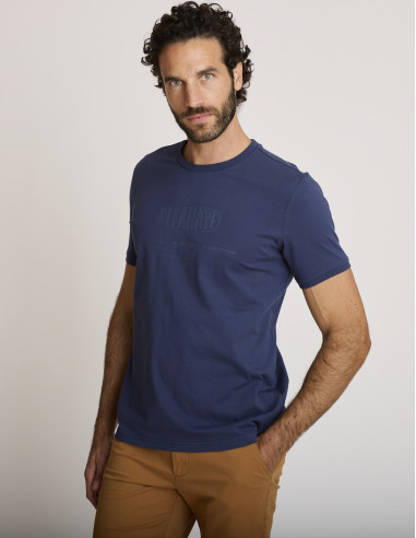 Maglietta in cotone blu navy LOVUSANTU