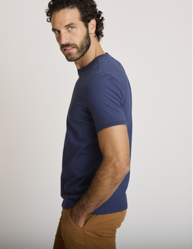 Camiseta de algodón azul marino...