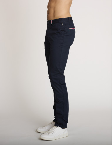 Pantalones de algodón azul marino...