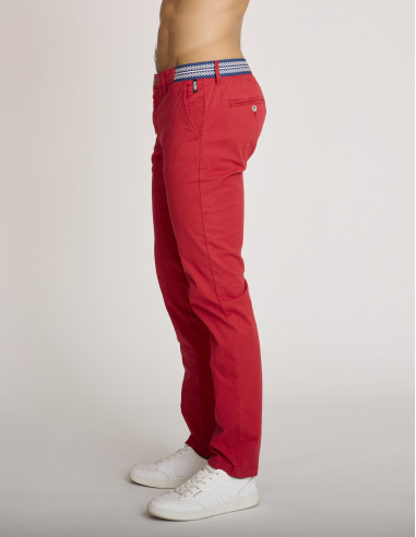 Pantalones de algodón elástico rojo...