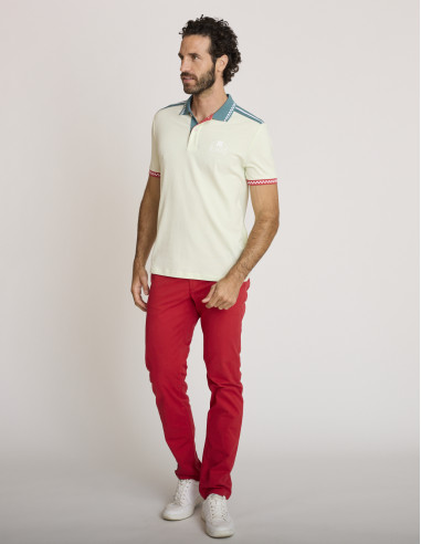 Pantalones de algodón elástico rojo...