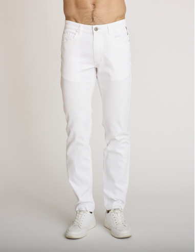 Pantalon en coton stretch blanc...