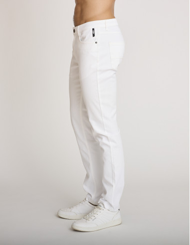 Pantalon en coton stretch blanc...
