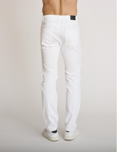 Pantalon en coton stretch blanc...